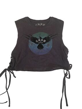 CBGB GREY CROPPED SIDE TIE TANK SIZE LARGE
